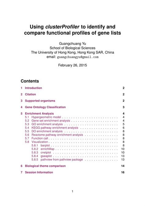 Package ‘clusterProﬁler’ .